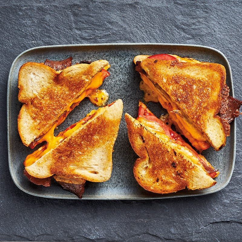 Classic grilled cheese with bacon and tomato