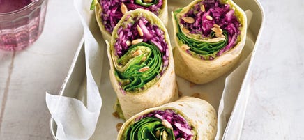 Groentewrap met basilicumhummus