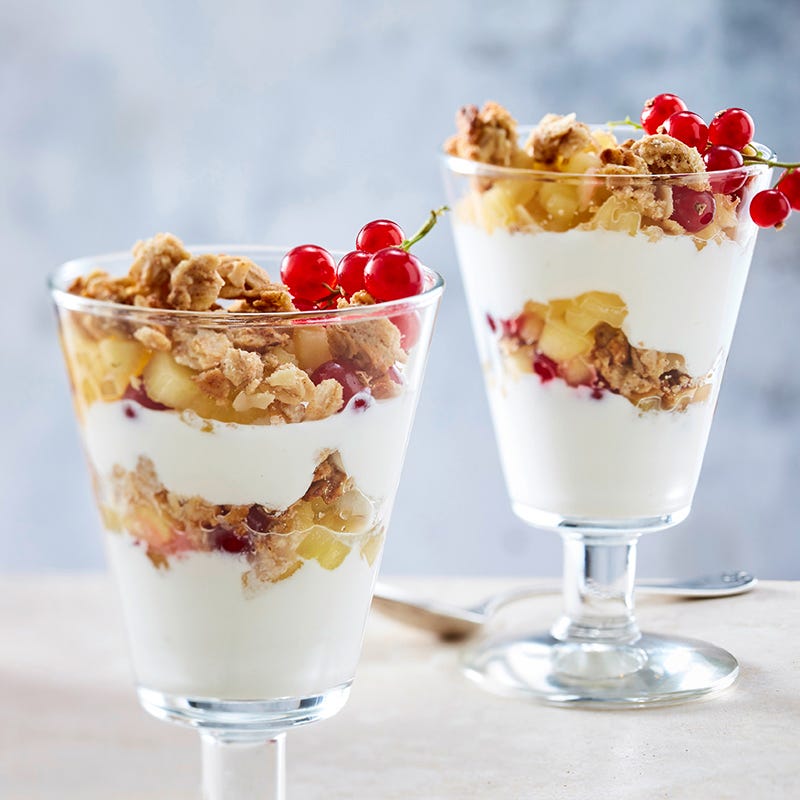 Quarktraum mit Apfel-Crumble