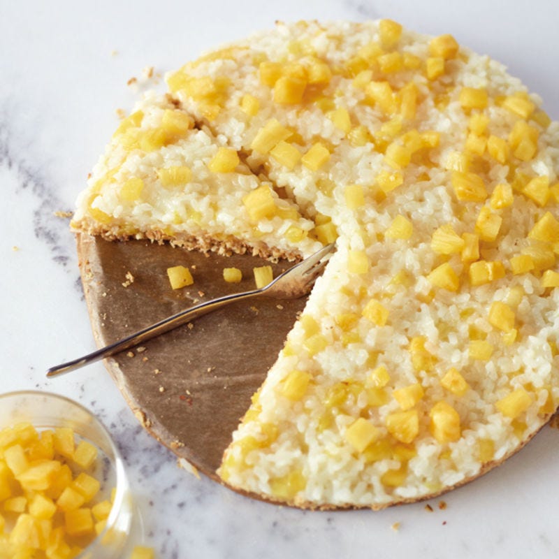 Ananas-Reis-Torte mit Kokosboden