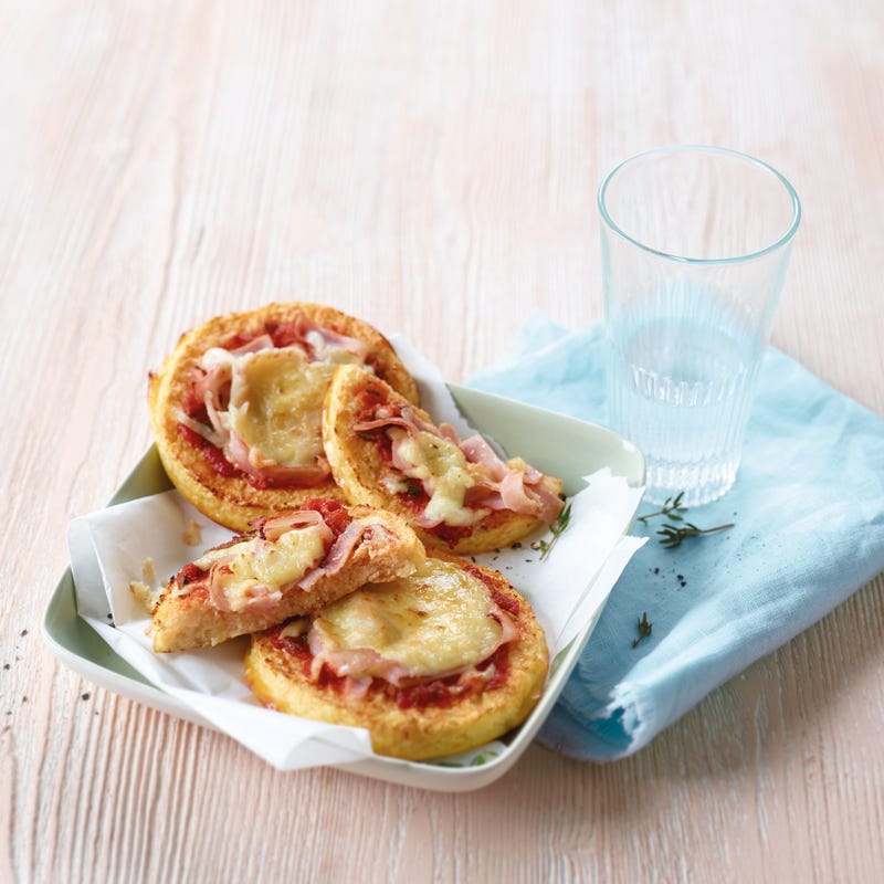 Pizzahappen mit Blumenkohlboden