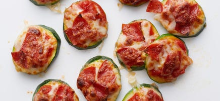 Bouchées de pizza courgette et pepperoni