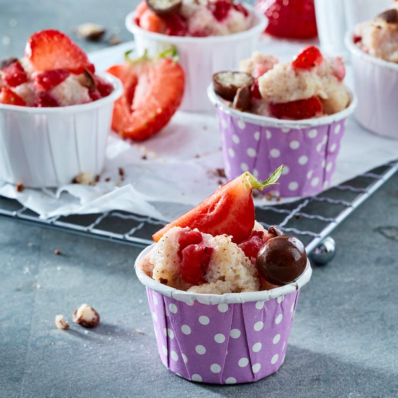 Vanille-Erdbeer-Grießpudding