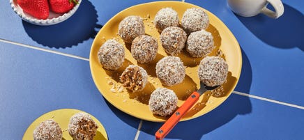 Anna's salted caramel, coconut bliss balls