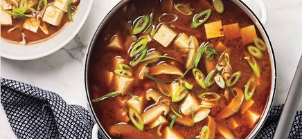 Miso soup with tofu and shiitakes