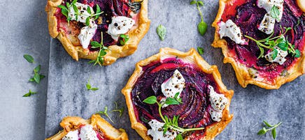 Beetroot & goats cheese tarts