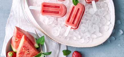 Watermelon ice lollies