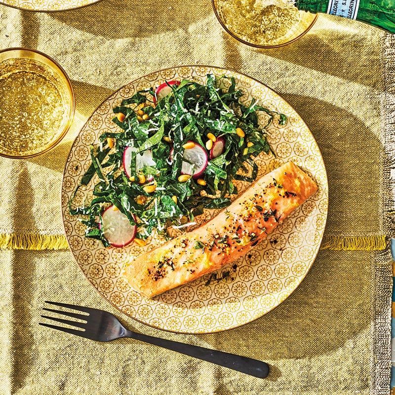 Slow-roasted salmon fillets