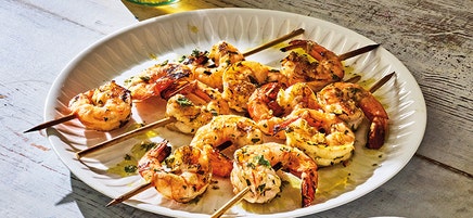 Lemon-oregano grilled shrimp
