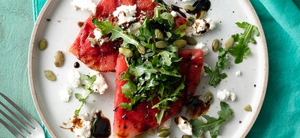 Grillad vattenmelon med ruccola och chèvre