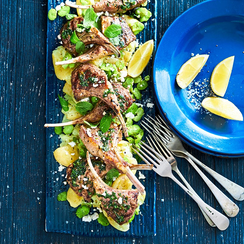 ViktVäktarna - Lammkotletter med krossad potatis och bondbönor