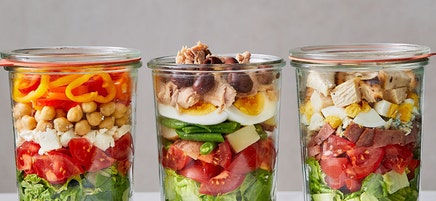 Mason Jar Chopped Greek Salad