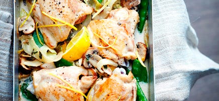 Poulet au citron et à l’estragon cuit au four