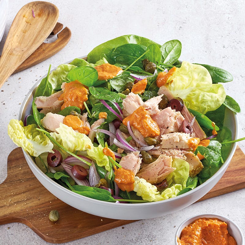 Thunfischsalat mit rotem Pesto