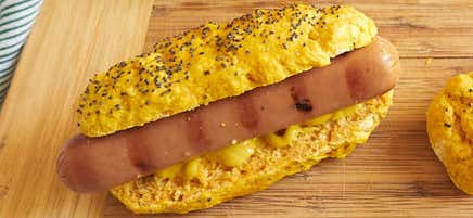 Pumpkin–poppy seed hot dog buns