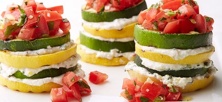 Grilled Summer Squash Stacks with Herbed Ricotta