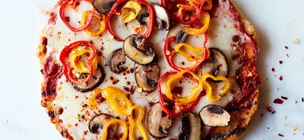 Grilled Mushroom and Pepper Cheese Pizzas