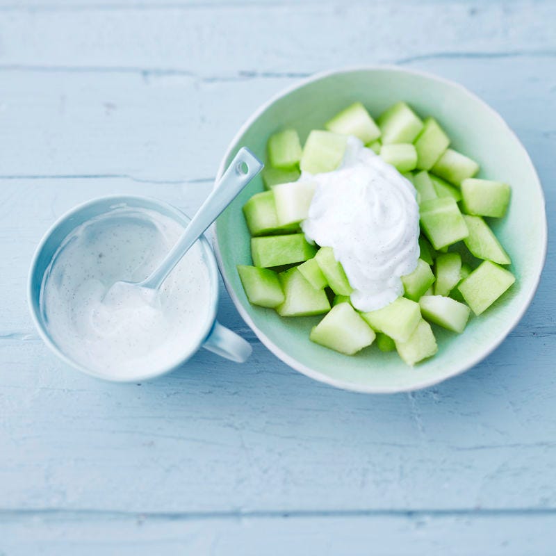 Sojajoghurt mit Melone