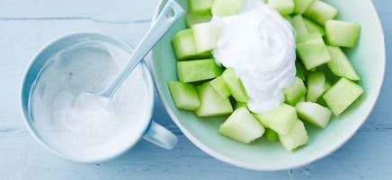 Sojajoghurt mit Melone