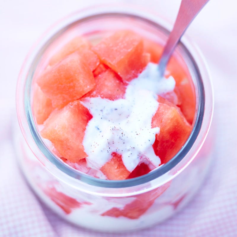 Vanillejoghurt mit Melone