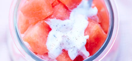 Vanillejoghurt mit Melone