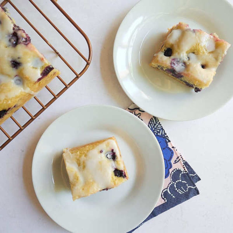 Photo of Lemon-glazed blueberry snack cake by WW