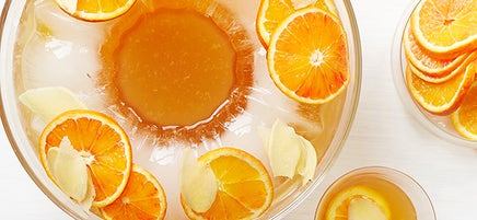 Earl grey and citrus-ginger gin punch