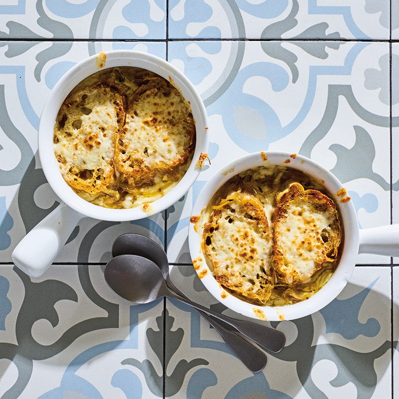 French onion soup with Gruyère toasts