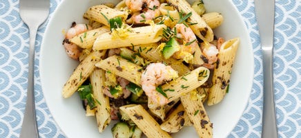 Salade de pâtes aux petites crevettes