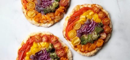 Rainbow Personal Pizzas