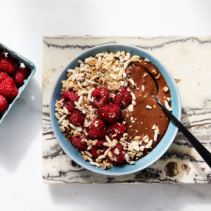ViktVäktarna - Choklad- och mandelsmoothiebowl med hallon