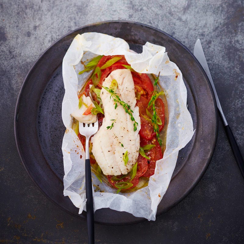 Rotbarsch im Gemüsepäckchen