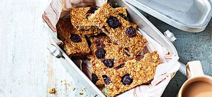 Blueberry and coconut breakfast slice