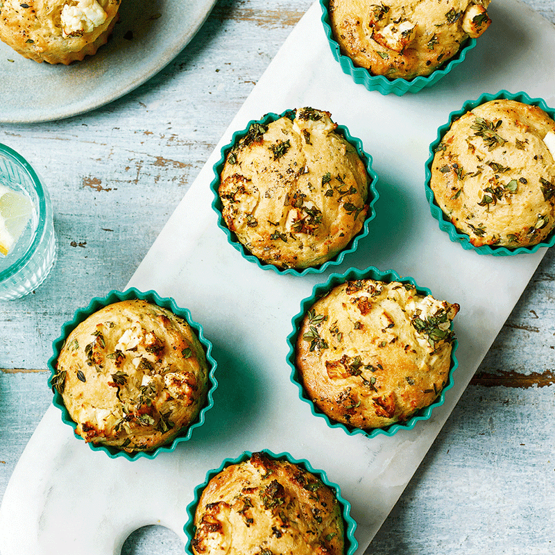 Herb and feta muffins