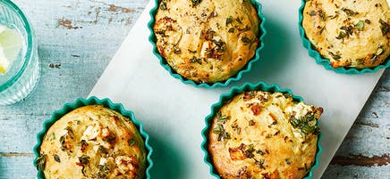 Herb and feta muffins