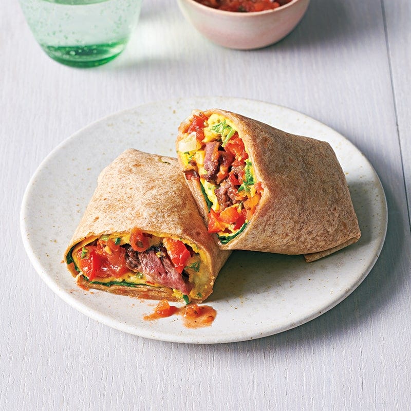 Steak and egg burrito