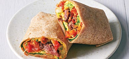 Steak and egg burrito