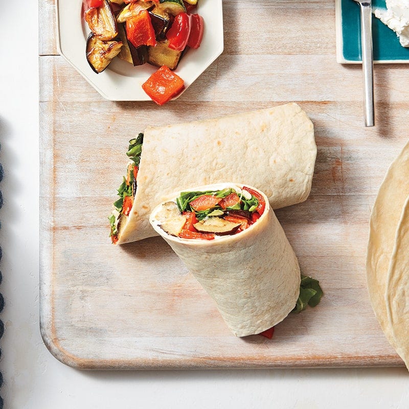 Roasted vegetable wraps