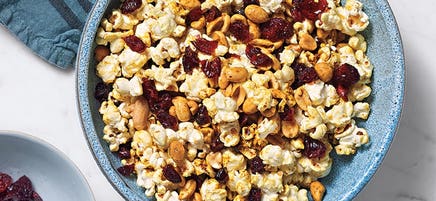 Dried cranberry and popcorn mix