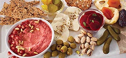 Middle Eastern platter - pickled beet hummus recipe