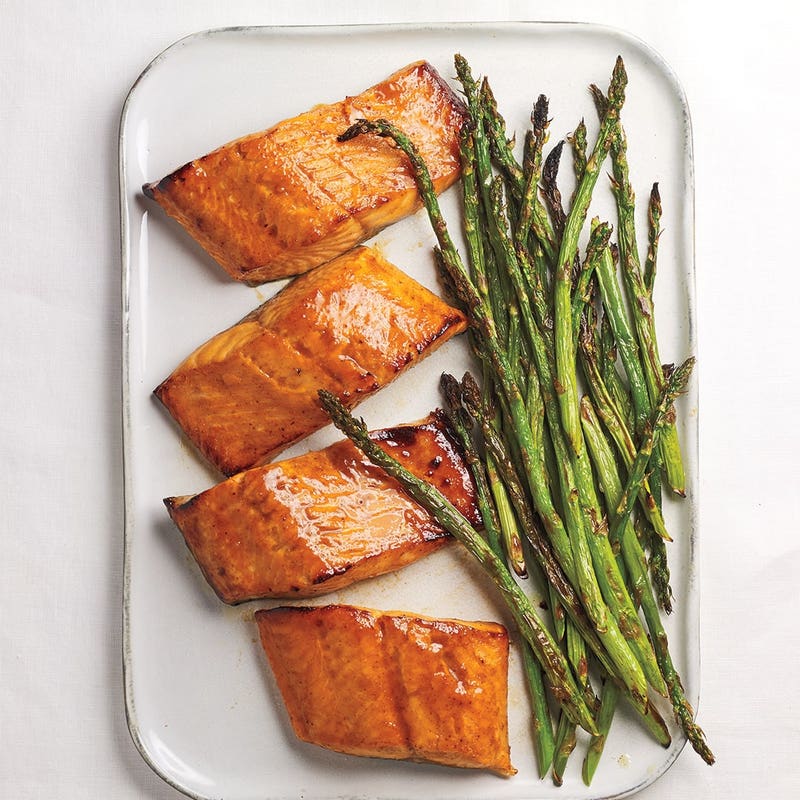 Honey-glazed salmon