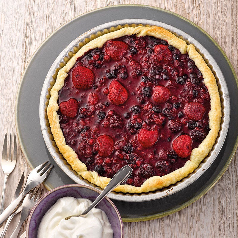 Beerentarte mit Blätterteig und Rahm