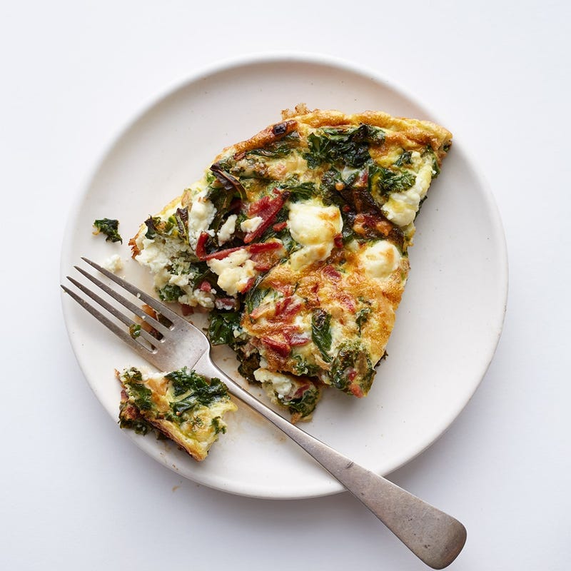 Kale and bacon frittata