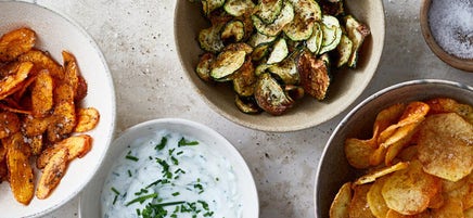 Kartoffel- und Gemüsechips aus der Heißluftfritteuse