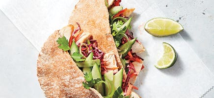 Asian chicken pita pockets