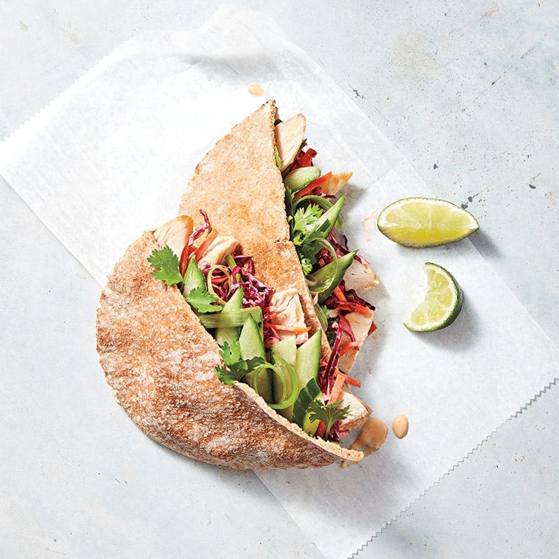 Asian chicken pita pockets