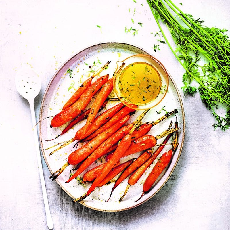 Carottes rôties au miel et au thym