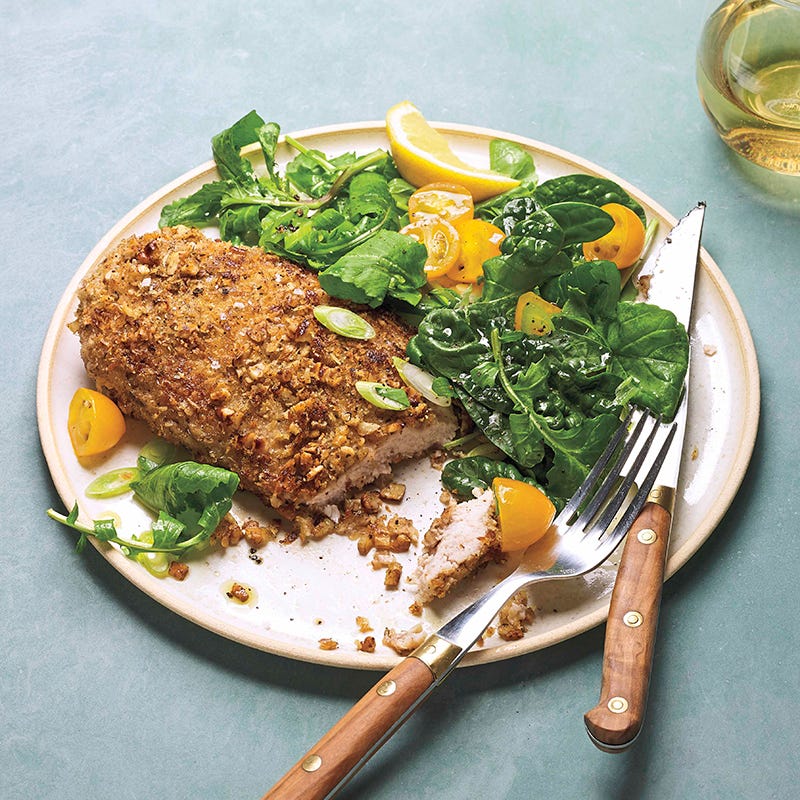 Pecan-crusted turkey schnitzels