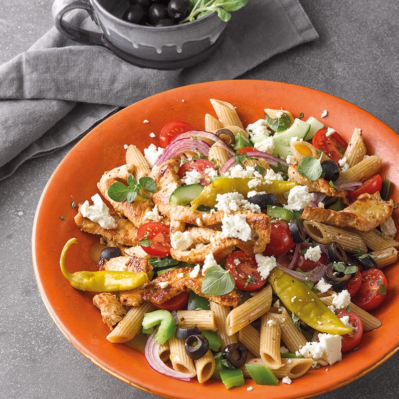 Foto van Griekse pastasalade met kalkoen door WW