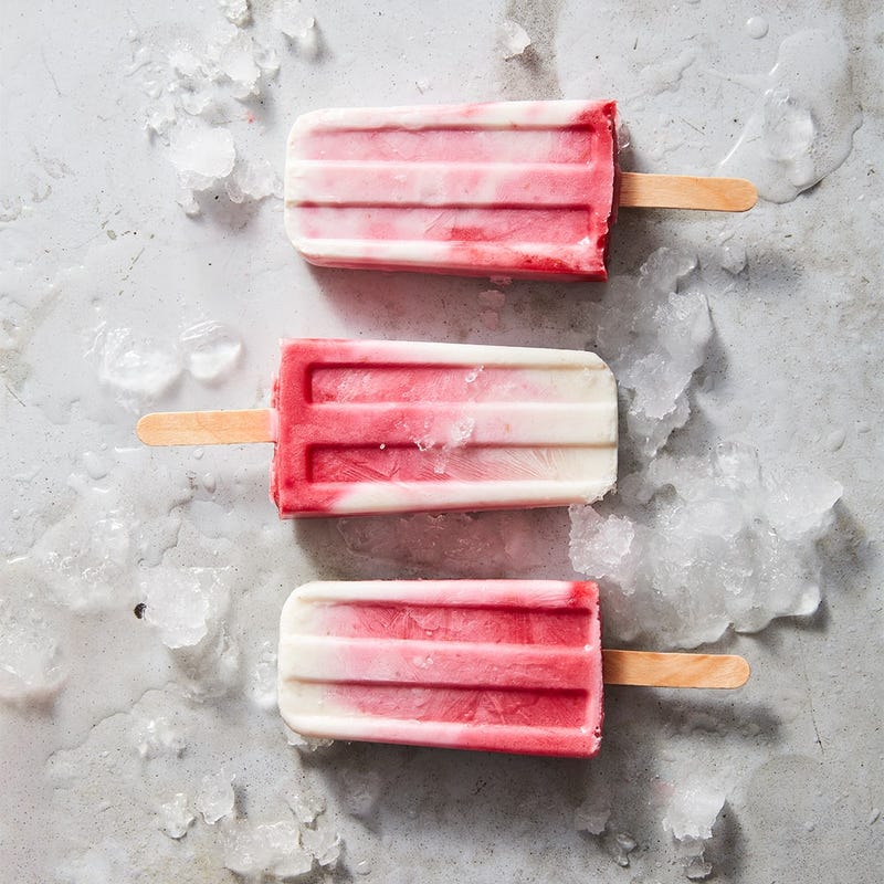 Raspberry yoghurt pops